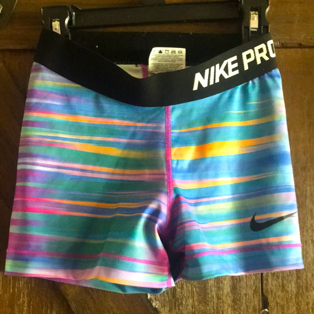 Nike Pro multi-color bike shorts size xs